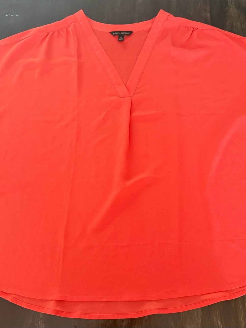 Banana Republic Bright Coral V-Neck Blouse